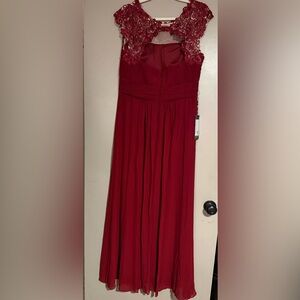 Ever Pretty Burgundy Strapless Dress
